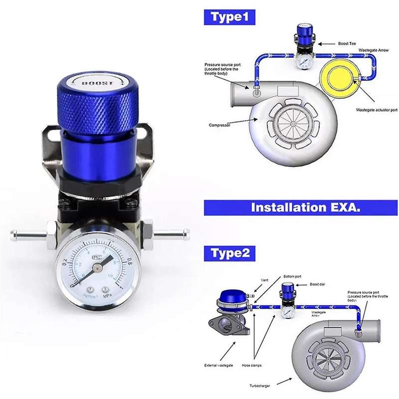 Blue JDM Universal Manual Turbo Boost Controller 1-150 PSI Gauge for SR20DET