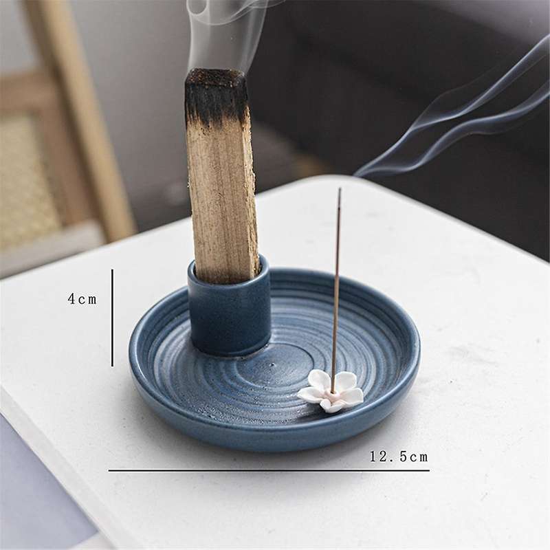 Blue Icense Holder,ceramic Incense Holder,scent Wood Stand, Simple,modern Terracotta Incense Burner