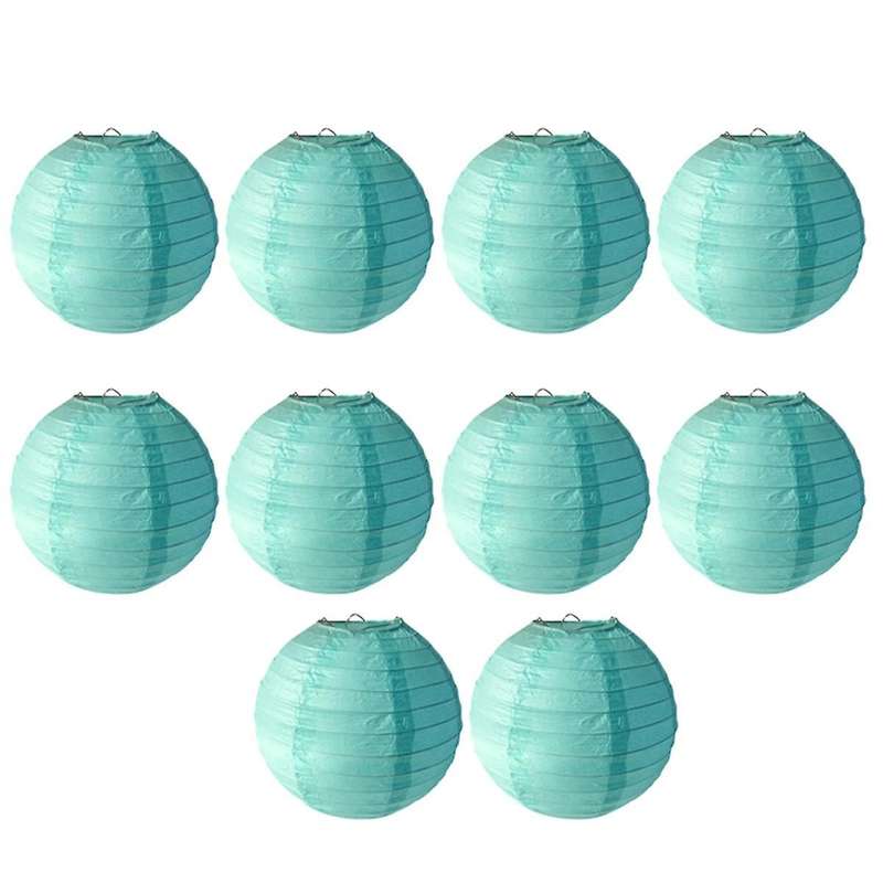 Blue Paper Lanterns, Diy Round Lanterns Suitable for Weddings, Shopping Malls, Schools, Outdoor Acti