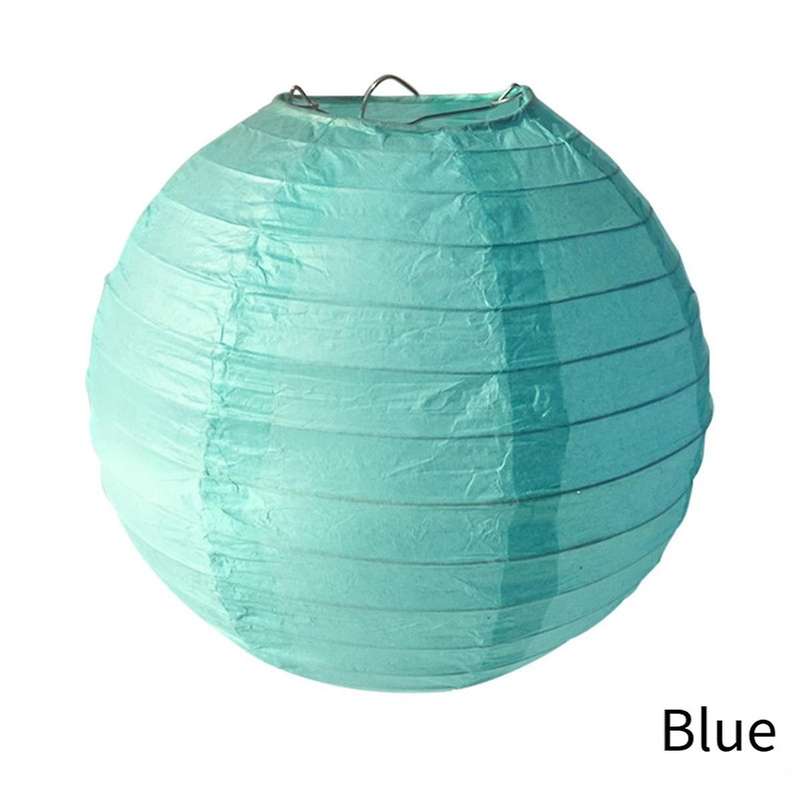 Blue Paper Lanterns, Diy Round Lanterns Suitable for Weddings, Shopping Malls, Schools, Outdoor Acti
