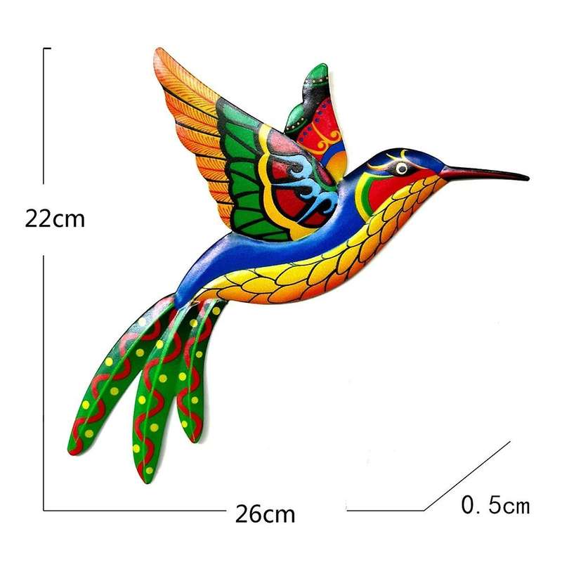 Blue Outdoor Metal Wall Decor - 3D Metal Bird Wall Decor - Outdoor Fence Decor - Garden Fence Backya