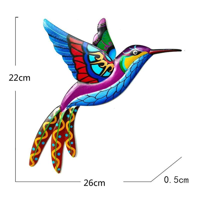 Blue Outdoor Metal Wall Decor - 3D Metal Bird Wall Decor - Outdoor Fence Decor - Garden Fence Backya