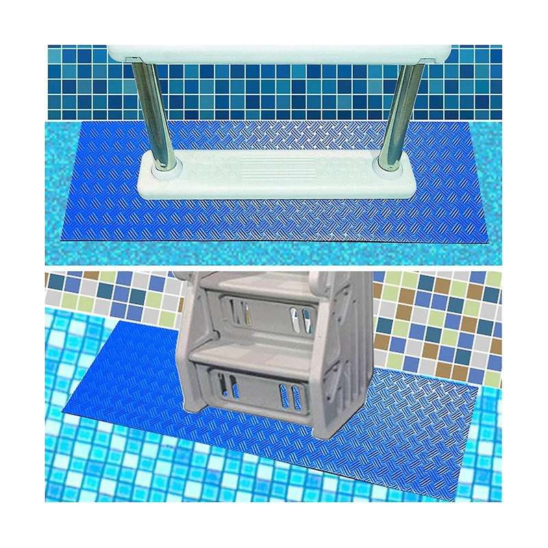 Blue Swimming Pool Ladder Mat Non- Texture Protective Swimming Anti- Mat Ladder Mat