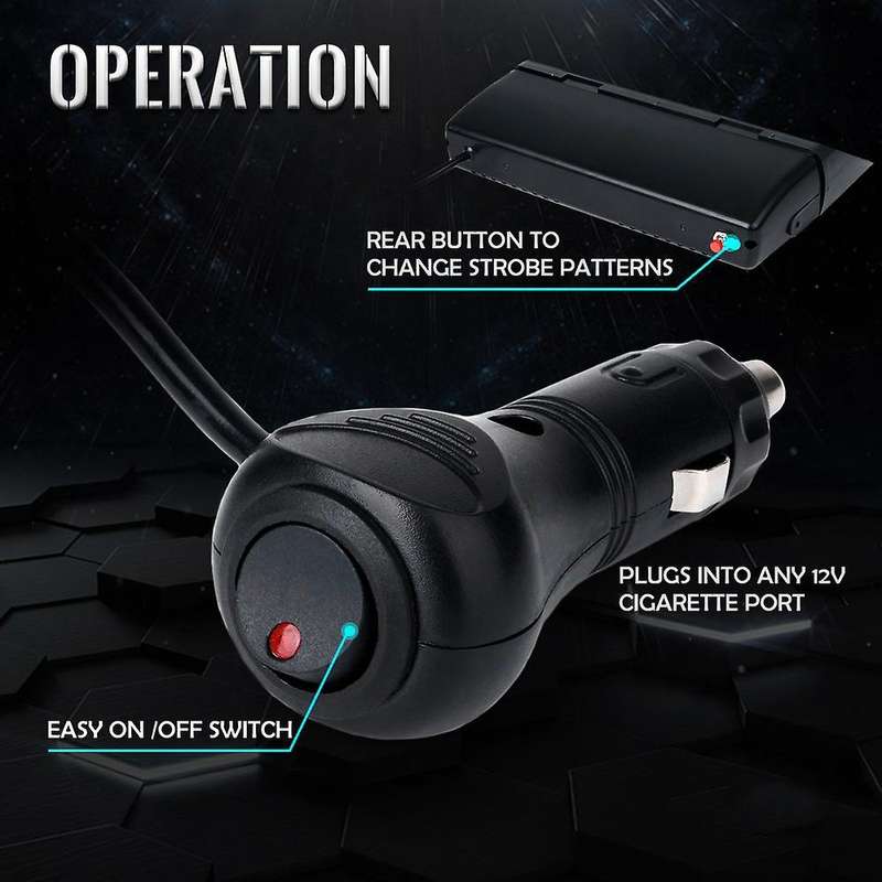 Blue&White 16 LED High Intensity LED Law Enforcement Emergency Hazard Warning Strobe Lights for Inte