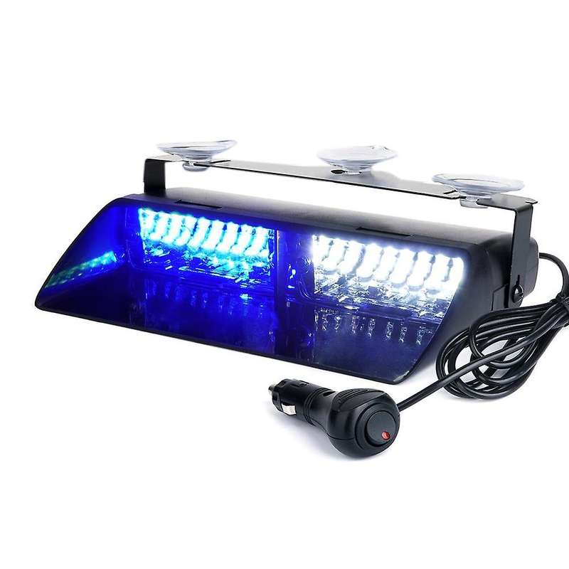 Blue&White 16 LED High Intensity LED Law Enforcement Emergency Hazard Warning Strobe Lights for Inte