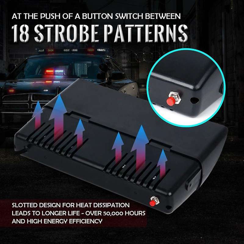 Blue&White 16 LED High Intensity LED Law Enforcement Emergency Hazard Warning Strobe Lights for Inte
