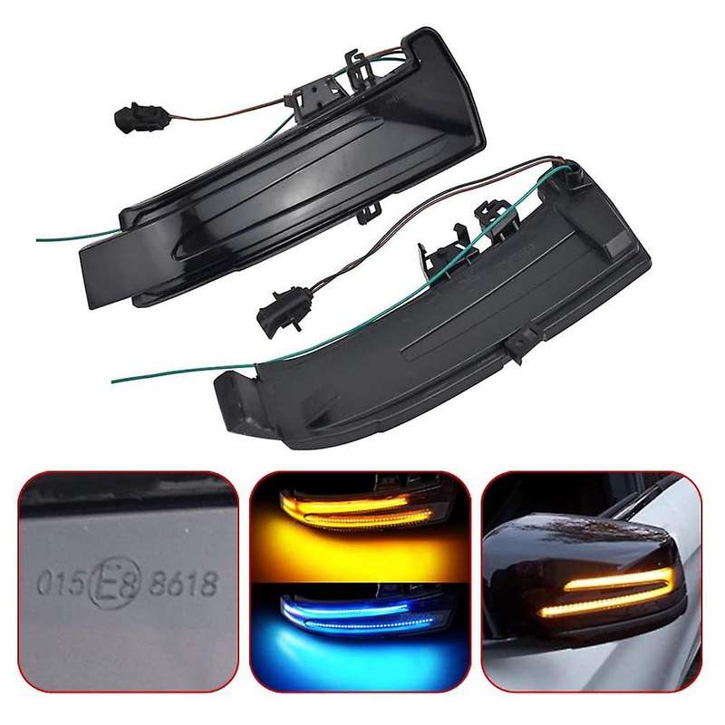 Blue Turn Signal Indicator Dynamic Blinker for - C117 2014-2019 CLA250 CLA45 W221 W212 W204 W176 W24