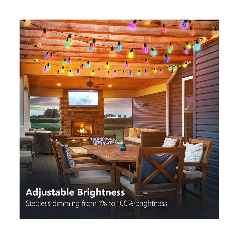 Bluetooth App Multicolor Ball Bulb Light String Waterproof Horse String Lamp Garden Decor Ambient L