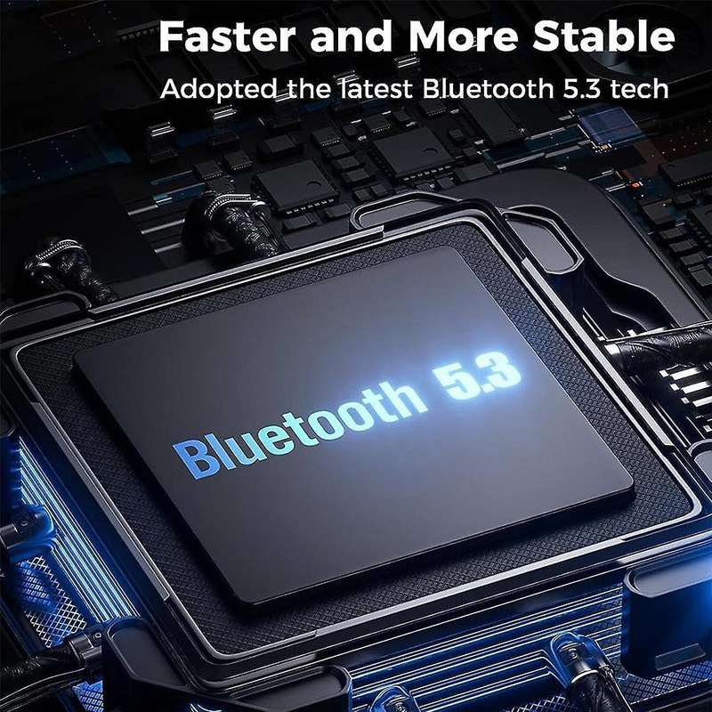 Bluetooth 5.3 Fm Transmitter for Car Bluetooth Car Adapter with Mic Bass Stereo Hifi Sound, Fm Blue