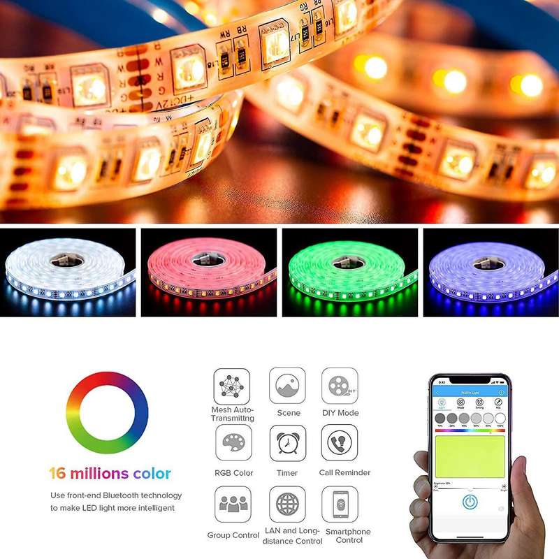 Bluetooth Mesh RGBW/RGB+CCT 2 in 1 LED Strip Controller for 5PIN RGBW 5050 6PIN Controller IOS/Andri