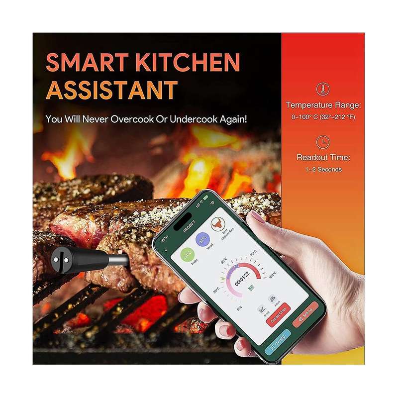 Bluetooth Oven Bbq Grill Meat Thermometer Wireless Digital Probe Kitchen Tool Barbecue Accessories w