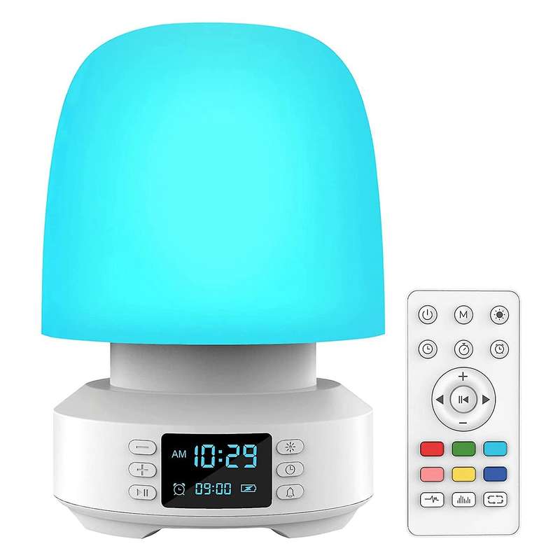 Bluetooth Speaker Night Lights,Table Lamp for Bedroom 7-Color Change Dimmable LED Bedside Lamps,4 Li