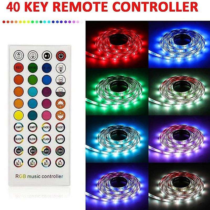 Bluetooth RGB LED Strip Lights 10M with 40-Keys Remote Color Changing Light Strip Bright 5050 LED Fl
