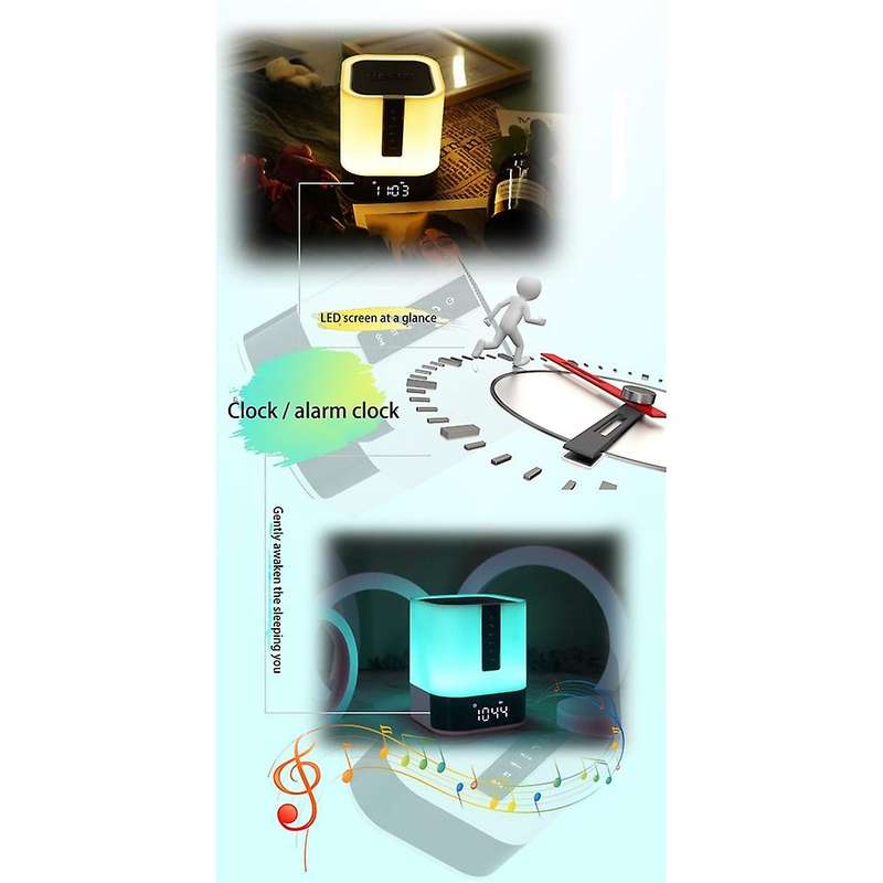 Bluetooth Speaker Night Light,Portable Speaker Dimmable Touch Bedside Lamp Multicolor Table Lamp Sma