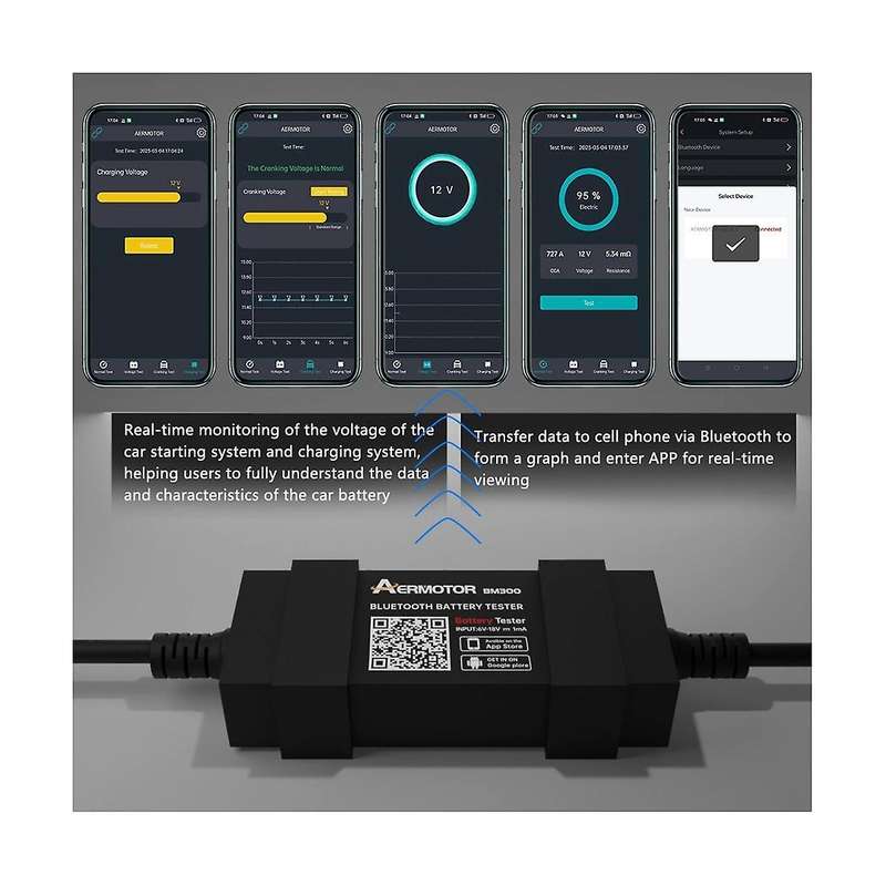 Bm300 Battery Tester 12v Bluetooth Voltmeter Wireless Alternator Load Teste for Car Battery Detect
