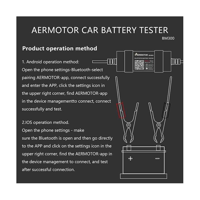 Bm300 Battery Tester 12v Bluetooth Voltmeter Wireless Alternator Load Teste for Car Battery Detect
