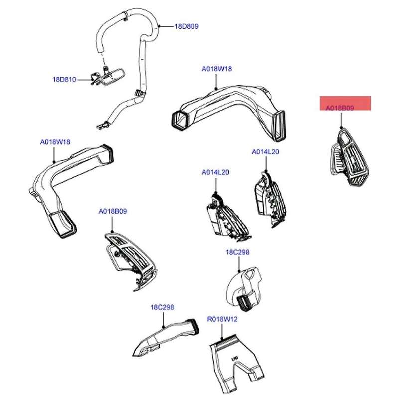 BM51-A018B08-CM3JA6 Dashboard Air Conditioning Outlet Assy for Focus 12-2015 LHD Center Console Air