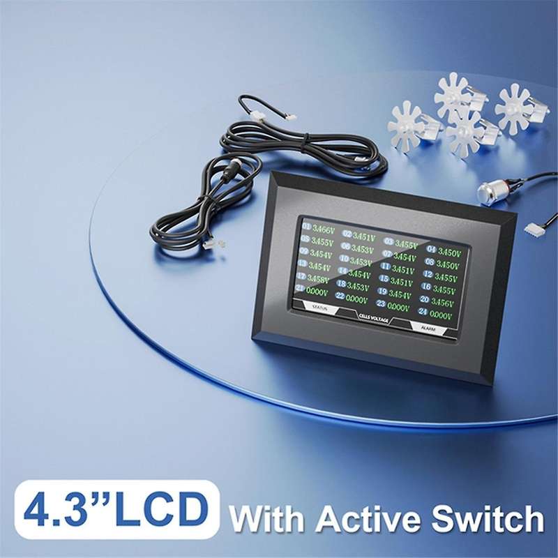 BMS Accessory 4.3 Inch LCD Display Screen with Active Switch Monitor for JK Smart BMS