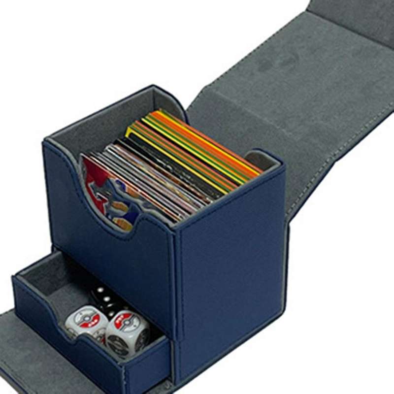 Board Game Card Sleeve Holder Box Capacity PU Leather Holder Box Tarots Case Container Collection TO