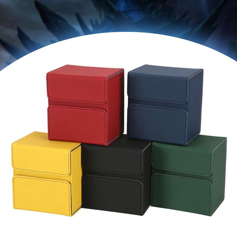 Board Game Card Sleeve Holder Box Capacity PU Leather Holder Box Tarots Case Container Collection TO