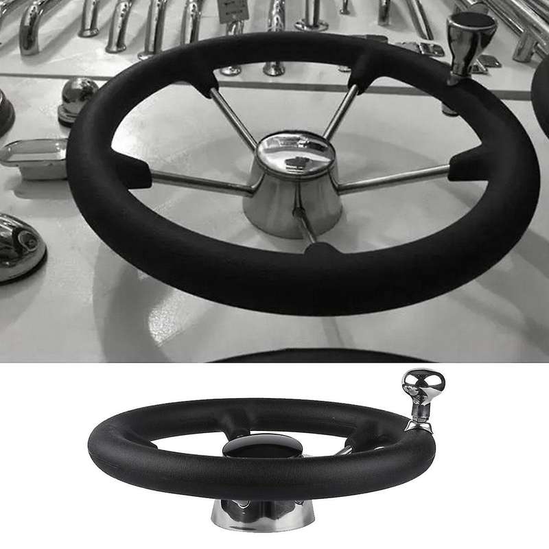 Boat Accessories Marine 11 Inch Stainless Steel 5 Spoke Steering Wheel Heavy Duty Marine Boat Marin