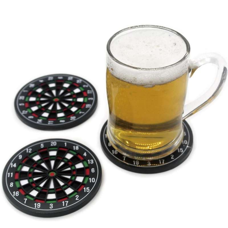 -Board Drink Coasters Unique 4 Set for Home Kitchen Office Wedding Party, Funny Cool Non- Beer Mat