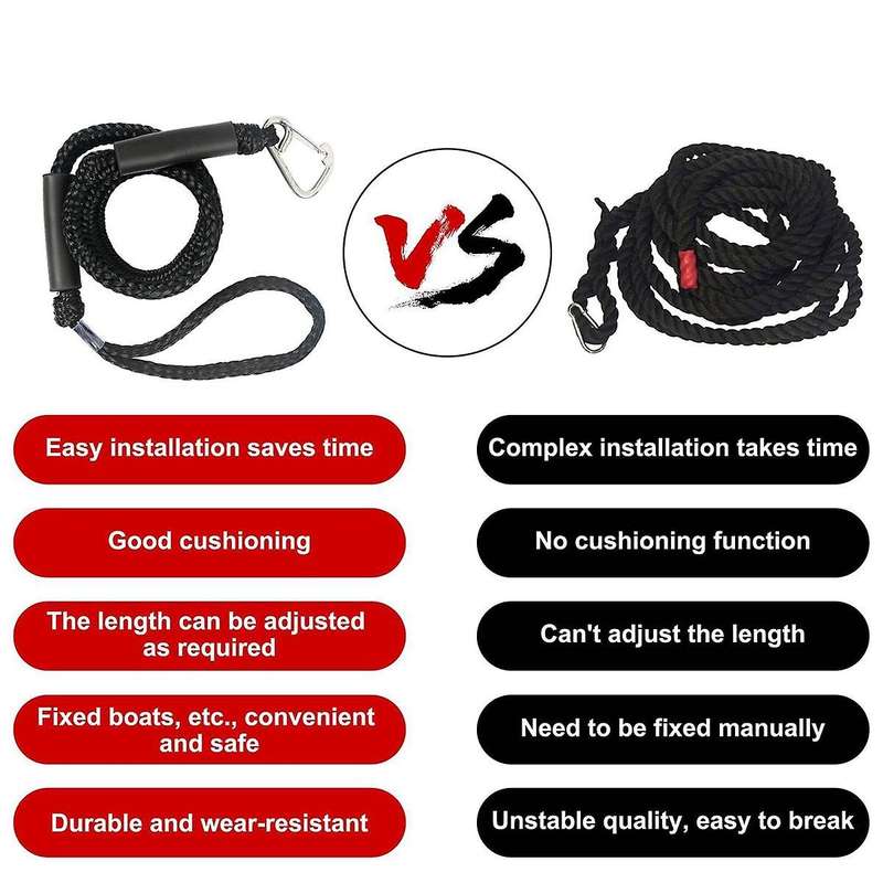 Boat Bungee Dock Lines Marine Mooring Rope for Motor Kayak Anchor Rope Cord Dockline Boats Kayak Ac