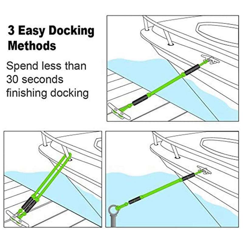 Boat Bungee Dock Line with Hook Bungee Cords Docking Rope Mooring Rope for Boats Pontoon Jet Ski Wav