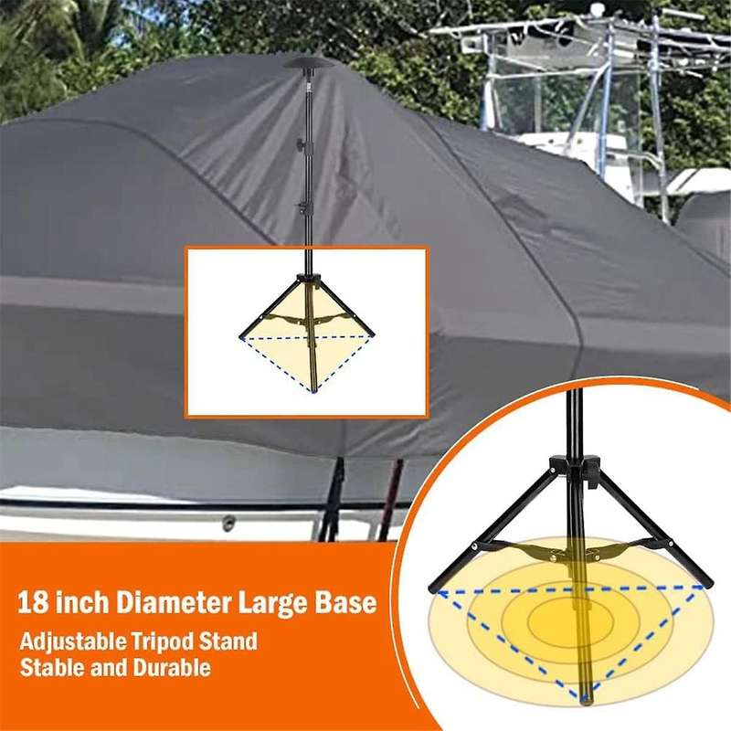 Boat Cover Support Rod Adjustable Support Rod Telescopic Support System for Jon Boat Pontoon Boat f
