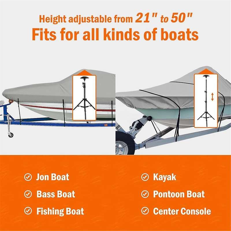Boat Cover Support Rod Adjustable Support Rod Telescopic Support System for Jon Boat Pontoon Boat f