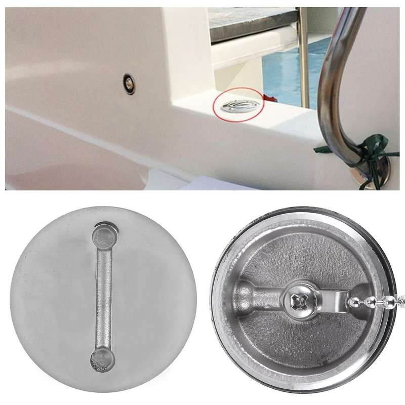 Boat Deck Fill Filler Replacement Cap with Chain Stainless Steel Fuel Water