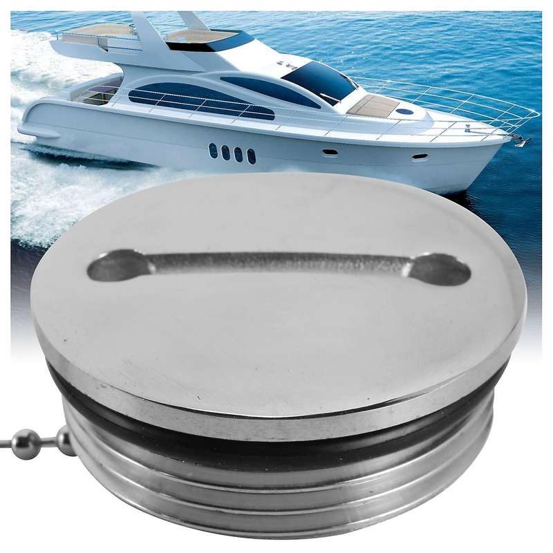 Boat Deck Fill Filler Replacement Cap with Chain Stainless Steel Fuel Water
