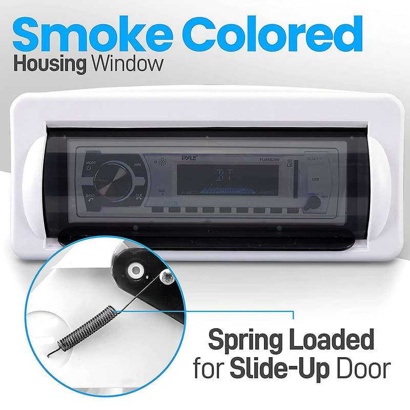 Boat Flush Mount Stereo Cover Marine Deck Cover Housing Waterproof Radio Splash Guard for RV Caravan