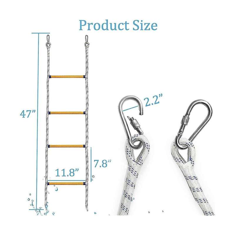 Boat Ladder for Fishing Boat,portable Boat Rope Ladder for Inflatable Boat, Kayak, Motorboat, Canoei