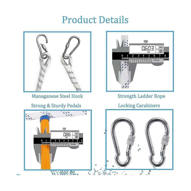 Boat Ladder for Fishing Boat,portable Boat Rope Ladder for Inflatable Boat, Kayak, Motorboat, Canoei