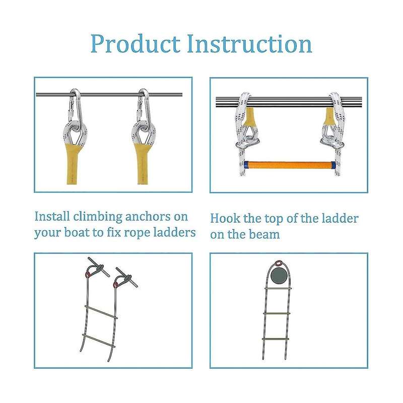 Boat Ladder for Fishing Boat,portable Boat Rope Ladder for Inflatable Boat, Kayak, Motorboat, Canoei