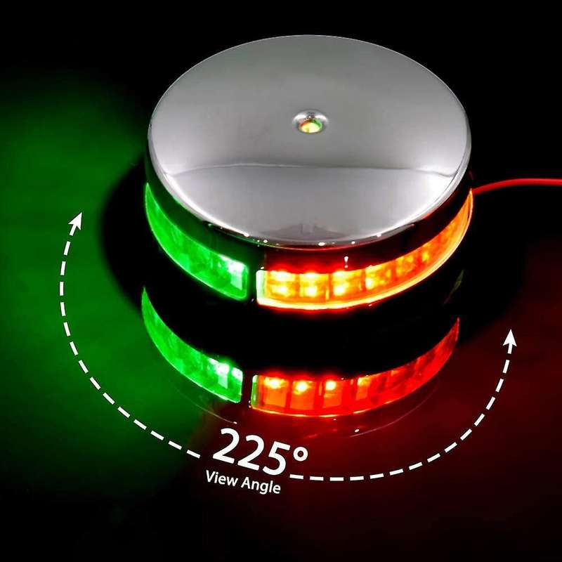 Boat Light Bi-Color Bow Light LED Navigation Lights Red & Green Stainless Steel for Marine Boat Pont