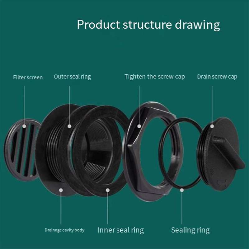 Boat Scupper Valve Outlet Marine Water Drain Plug & Seal Ring for Yacht Speedboat Etc Boat Accessori