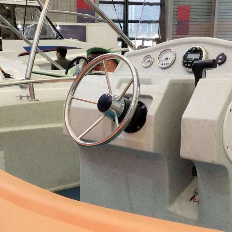 Boat Steering Wheel Stainless Steel 5 Spoke 13.5inch for Most Marine Yacht Boat Boating Equipment Ac