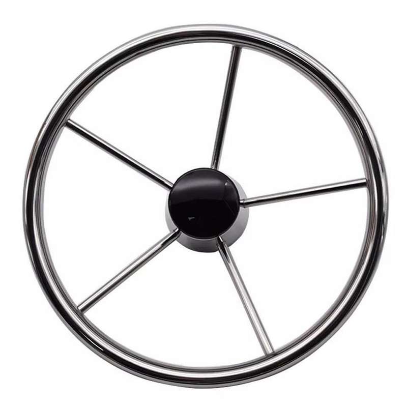 Boat Steering Wheel Stainless Steel 5 Spoke 13.5inch for Most Marine Yacht Boat Boating Equipment Ac