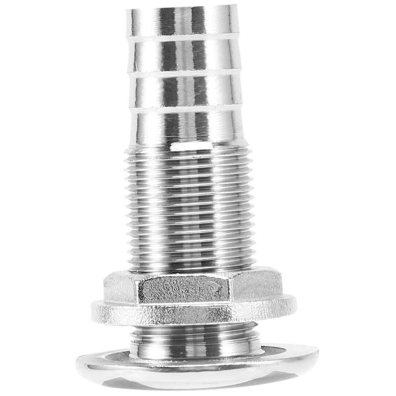 Boat Thru Hull Fitting / Drain 3/4Inch Hose Barb Marine 316 Stainless Steel Polishing Process