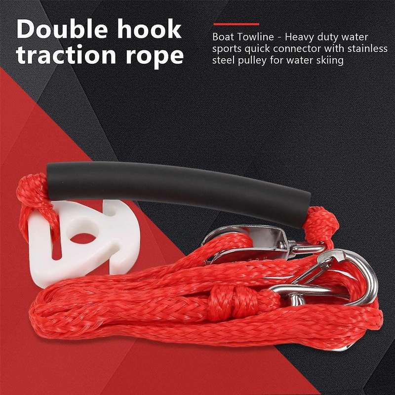Boat Tow Harness Tubing Rope- Heavy Duty Watersports Quick Connector,with Stainless Steel Pulley,for