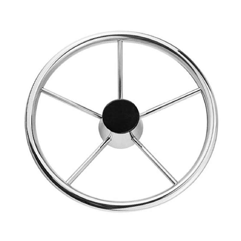 Boat Steering Wheel Stainless Steel 5 Spoke 13.5inch for Most Marine Yacht Boat Boating Equipment A