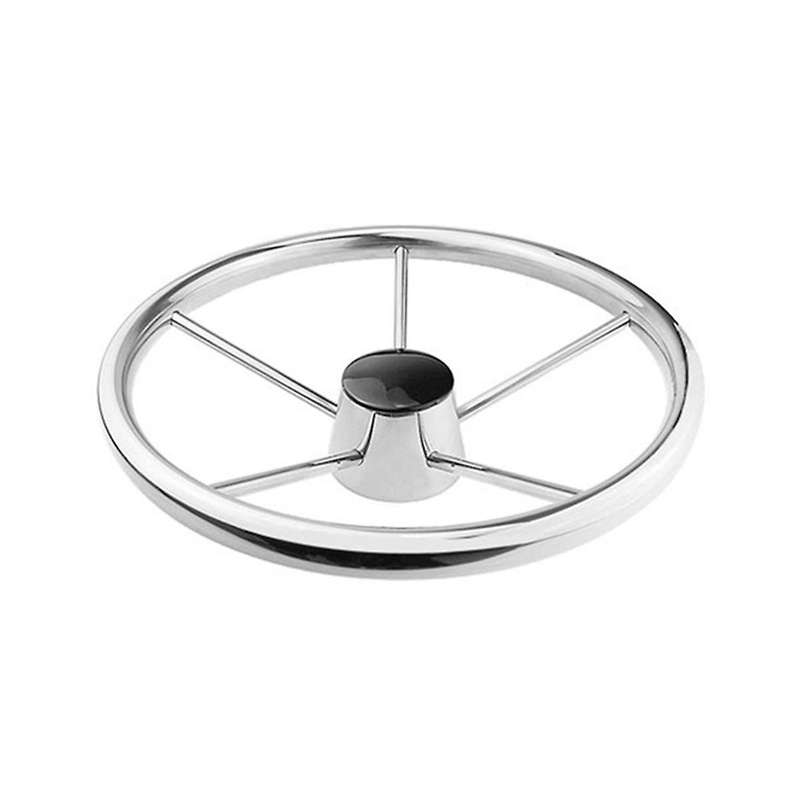 Boat Steering Wheel Stainless Steel 5 Spoke 13.5inch for Most Marine Yacht Boat Boating Equipment A
