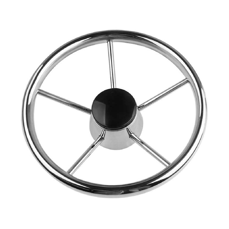 Boat Steering Wheel Stainless Steel 5 Spoke 11inch for Most Marine Yacht Boat Boating Equipment Acc