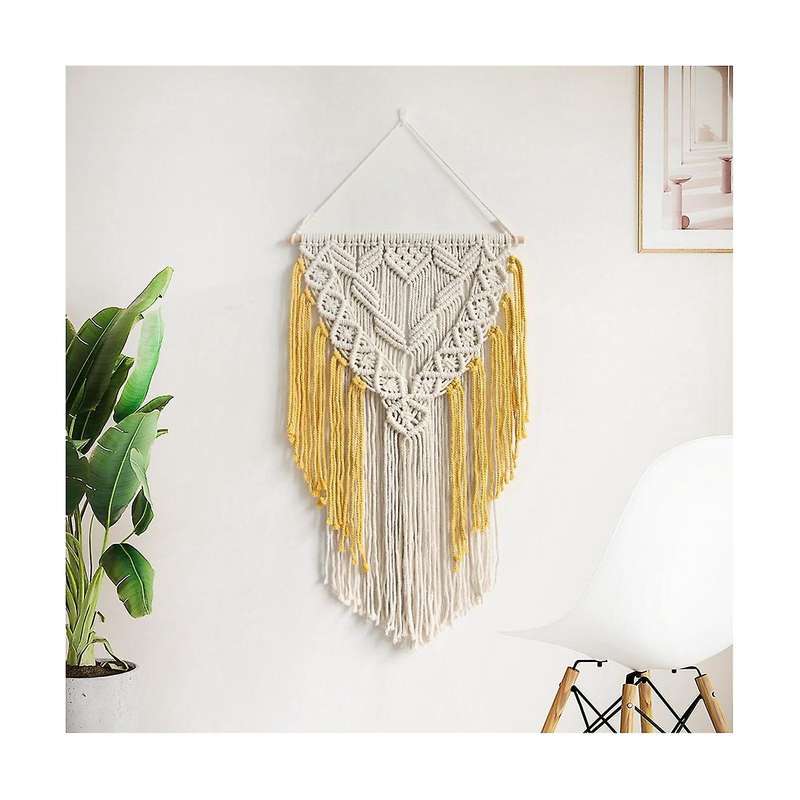 Bohemian Style Hand-woven Shelf Tapestry for Book Potted Plants Shelf Living Room Wall Hanging Stora