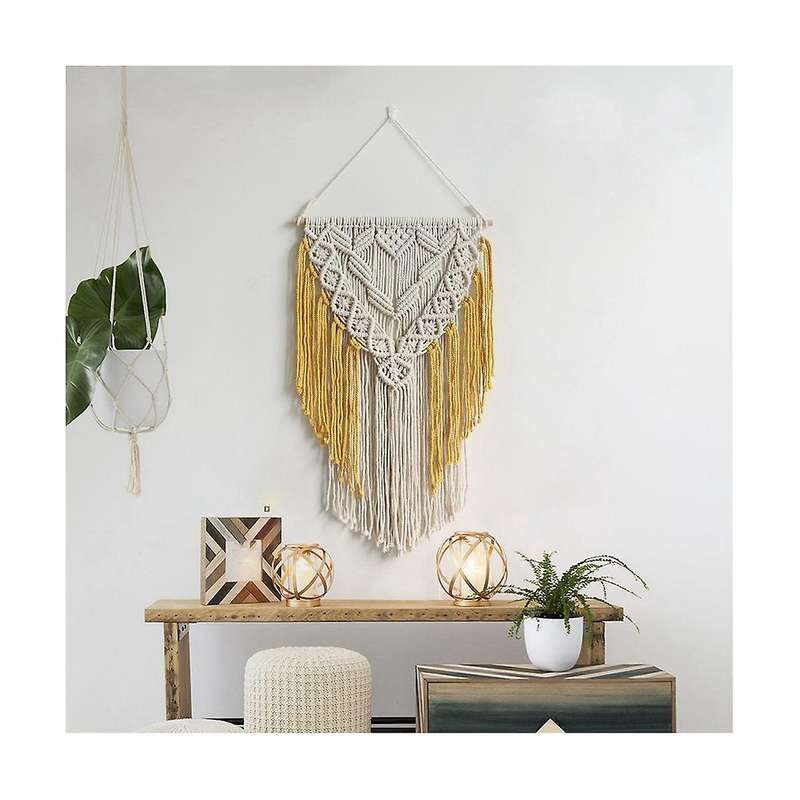 Bohemian Style Hand-woven Shelf Tapestry for Book Potted Plants Shelf Living Room Wall Hanging Stora