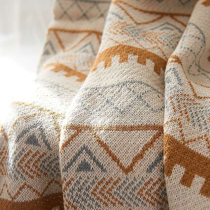 Bohemian Large Shawl Blankets Simple Nordic Blankets Acrylic Napping Blanket Sofa Cover Knitted Soft