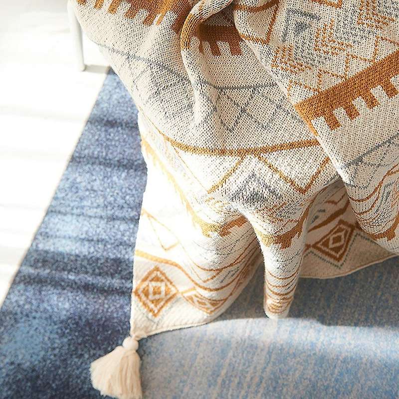 Bohemian Large Shawl Blankets Simple Nordic Blankets Acrylic Napping Blanket Sofa Cover Knitted Soft
