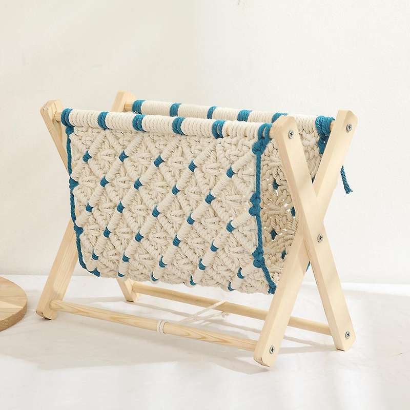 Bohemian Style Magazine Rack Foldable Cotton Rope Woven Storage Basket Room Decoration Bookshelf Flo